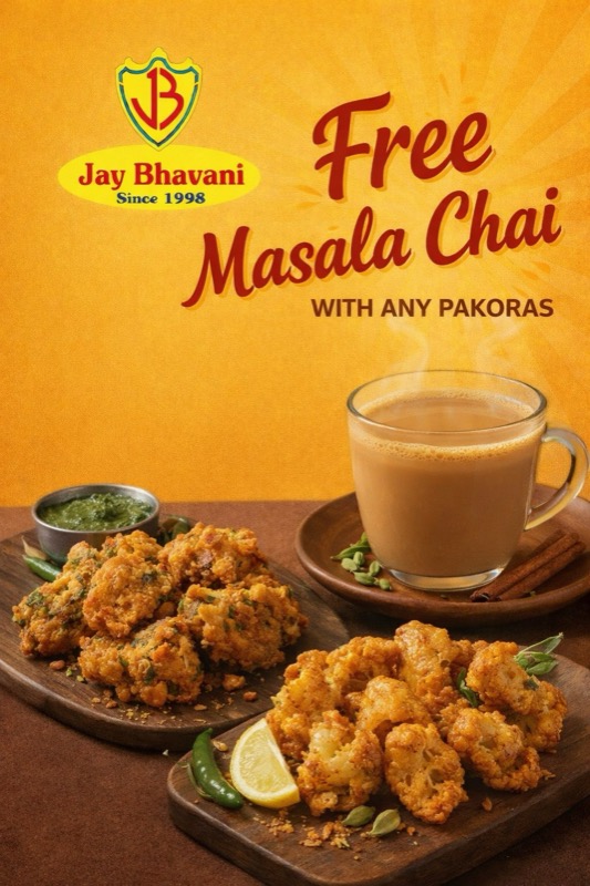 Free Masala Chai with Any Pakora